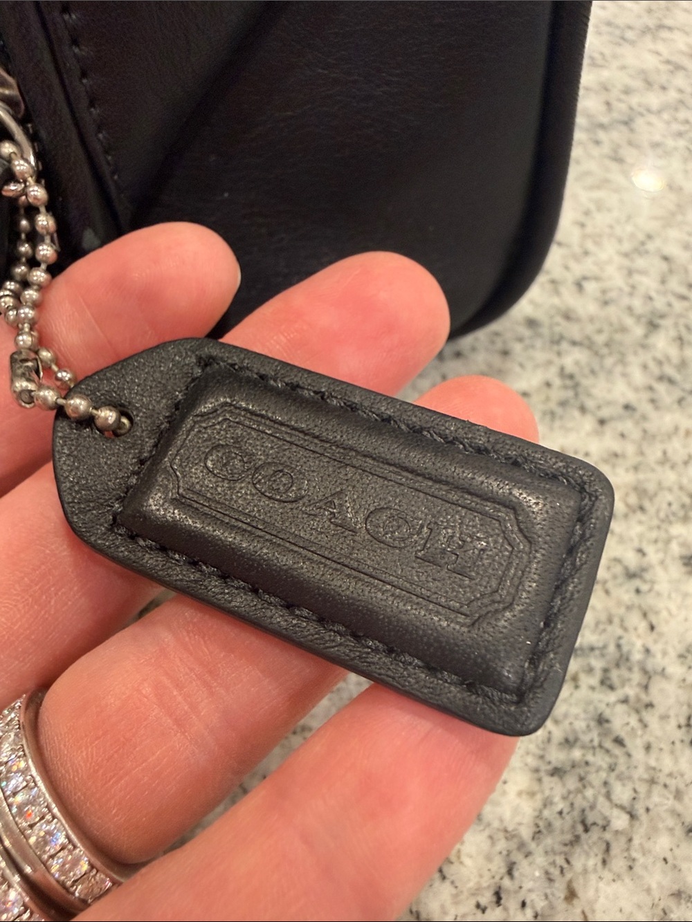 Coach Black Leather Toiletry Bag with Silver Hardware - Picture 3 of 8